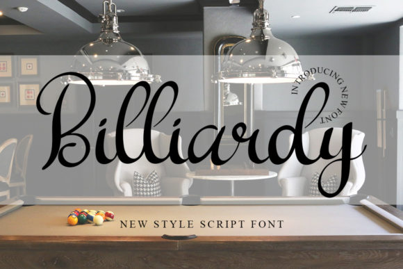 Billiardy Typeface: Elevate Campaign Visuals with Chic Script Design